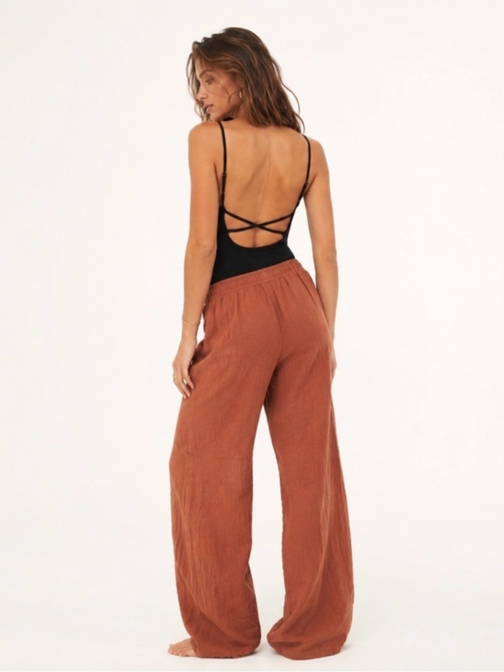 FREE PEOPLE Womens Bodysuit Strappy Basique Black Size S - Picture 7 of 15